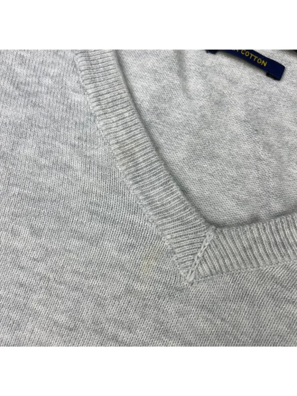 Polo Ralph Lauren Men's 100% Pima Cotton V-Neck Pullover Sweater Gray • Medium